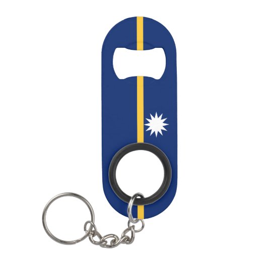 Nauru Flag Mini Flessenopener (Voorkant)