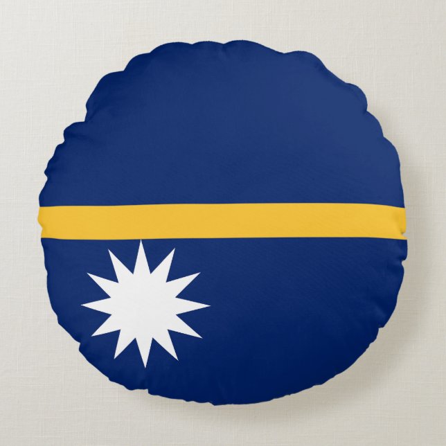 Nauru Flag Rond Kussen (Voorkant)