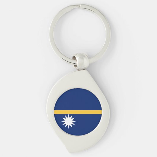 Nauru Flag Sleutelhanger (Voorkant)