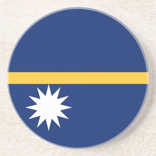 Nauru Flag Zandsteen Onderzetter (Voorkant)