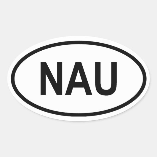Nauru "NAU" Ovale Sticker (Voorkant)