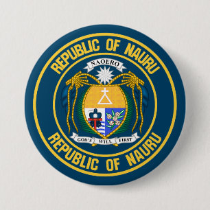 Nauru Round Emblem Ronde Button 7,6 Cm