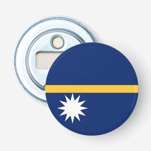 Nauru vlag button flesopener (Voorkant)