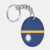 Nauru vlag sleutelhanger (Voorkant Links)