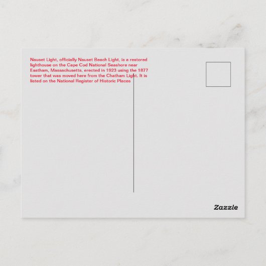 Nauset Light  Briefkaart (Achterkant)