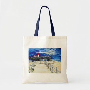Nauset Light Conferering met de maan Tote Bag