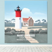 Nauset Lighthouse Canvas Afdruk (Insitu (Houten vloer))