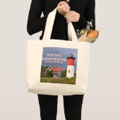 Nauset Lighthouse, Cape Cod Massachusetts Canvas t Grote Tote Bag (Voorkant (product))