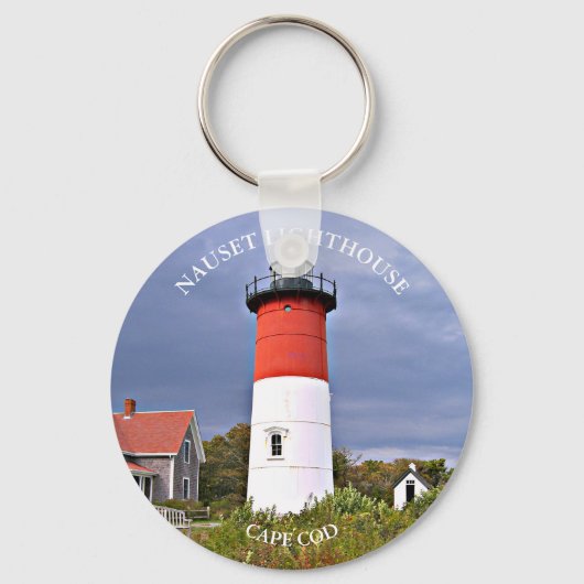 Nauset Lighthouse, Cape Cod Massachusetts Key Ring Sleutelhanger (Voorkant)