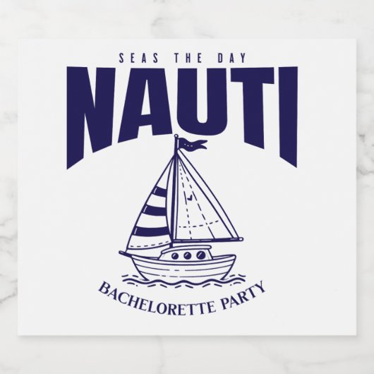 nauti bachelorette party last sail sparkling wijnetiket (Enkel label)