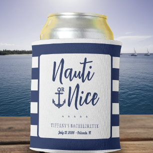 Nauti of Nice Anker Gestreepte Naamse Bachelorette Blikjeskoeler