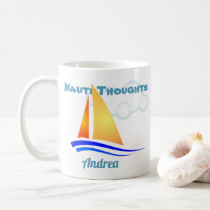 Nauti Thoughts Nautical Sailboat Koffiemok