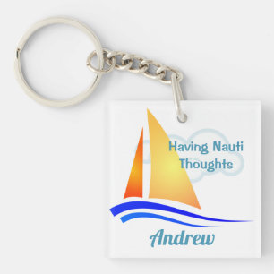 Nauti Thoughts Nautical Sailboat Sleutelhanger