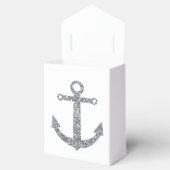 Nautial Anchor Silver Gliter Wedding Favor Boxes Bedankdoosjes (Geopend)