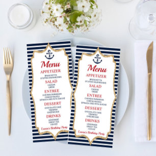 Nautic Anniversaire Menu repas