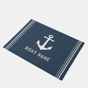 Nautica Anchor Uw Boat Naam Blauwe Grijs Deurmat
