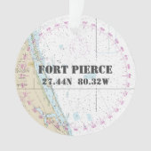 Nautical 2-Sided Fort Pierce Florida Commemorative Ornament (voorkant)