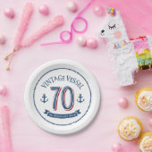 Nautical 70th Birthday Papieren Bordje (Feest)