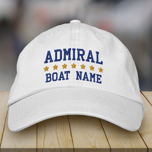 Nautical Admiral Uw Bootnaam Wit Pet
