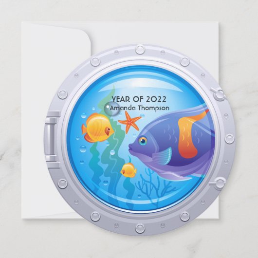 Nautical Afstuderen Invitation Kaart (Voorkant)