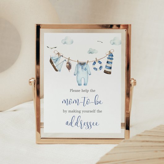 Nautical Ahoy Baby shower Envelope Station Poster