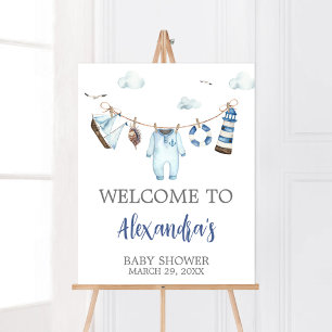 Nautical Ahoy Baby shower Welkom Poster