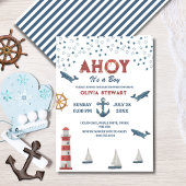 Nautical Ahoy est un garçon Baby shower Invitation