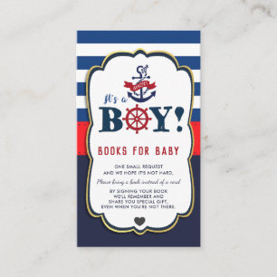 Nautical Ahoy Het is een Jongen Baby shower die ee Informatiekaartje