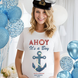 Nautical Ahoy is een jongen Baby shower Uitnodigin T-shirt