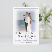 Nautical Anchor 2 Photo Weddenschap script Bedankt (Staand voorkant)