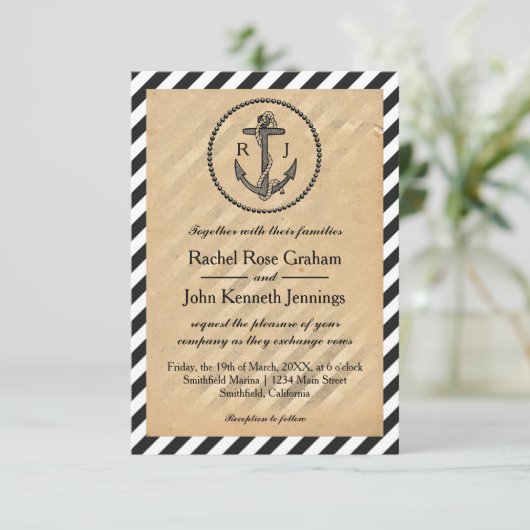 Nautical Anchor - 3x5 Weddenschap Kaart (Staand voorkant)