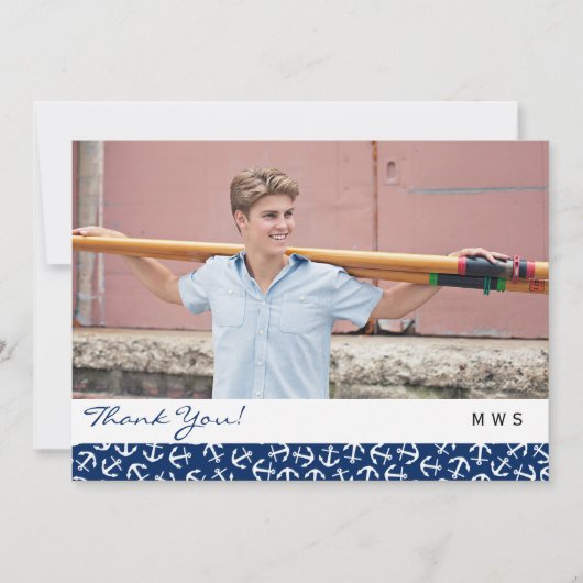 Nautical Anchor Afstuderen Class of 2016 Hartelijk Bedankkaart (Voorkant)