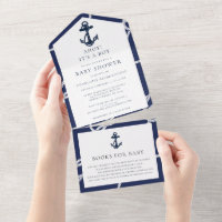Nautical Anchor Ahoy A Boy Baby shower