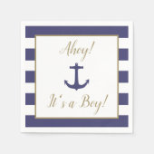 Nautical Anchor "Ahoy! Het is een jongen!" Baby Sh Servet (Voorkant)