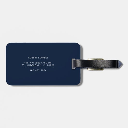 Nautical Anchor and Boat Name Minimalist Bagagelabel (Achterkant horizontaal)