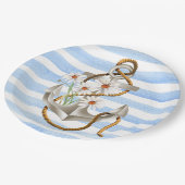 Nautical Anchor and Daisies Papieren Bordje (Gekanteld)