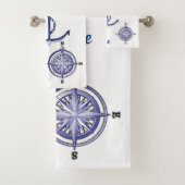 Nautical Anchor and Personalized Boat Name Bad Handdoek (Insitu)