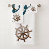 Nautical Anchor and Personalized Boat Name Bad Handdoek (Insitu)