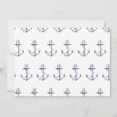 Nautical Anchor Baby shower Navy Kaart (Achterkant)