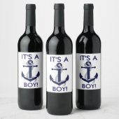 Nautical Anchor Baby shower Stickers - Het is een (Flessen)