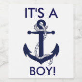 Nautical Anchor Baby shower Stickers - Het is een (Enkel label)