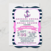 Nautical Anchor Beach Bridal Shower Invitations Kaart (Voorkant)