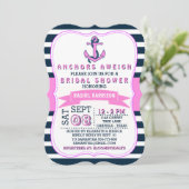 Nautical Anchor Beach Bridal Shower Invitations Kaart (Staand voorkant)