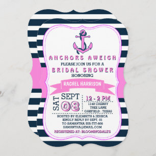 Nautical Anchor Beach Bridal Shower Invitations Kaart