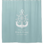 Nautical Anchor Beach House Name Douchegordijn (Voorkant)