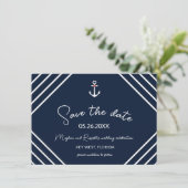 Nautical Anchor Beach Wedding Save the Date (Staand voorkant)