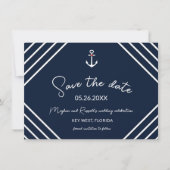 Nautical Anchor Beach Wedding Save the Date (Voorkant)