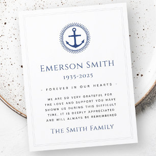 Nautical anchor begrafenissympathie bedankt je kaa