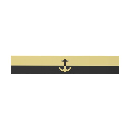Nautical Anchor - Black Gold - Beach Weddenschap Uitnodigingen Wikkel (Vlak)