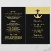 Nautical Anchor - Black Gold - Weddenprogramma (Voorkant)